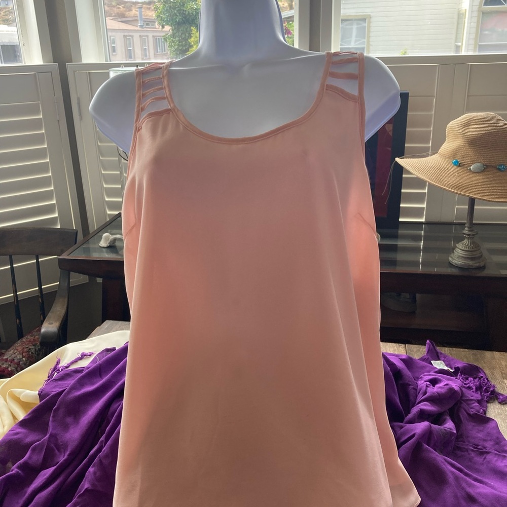 Peach swoop back top